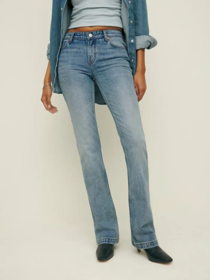 Clothing The Reformation Rayna Low Rise Bootcut Jeans Deer