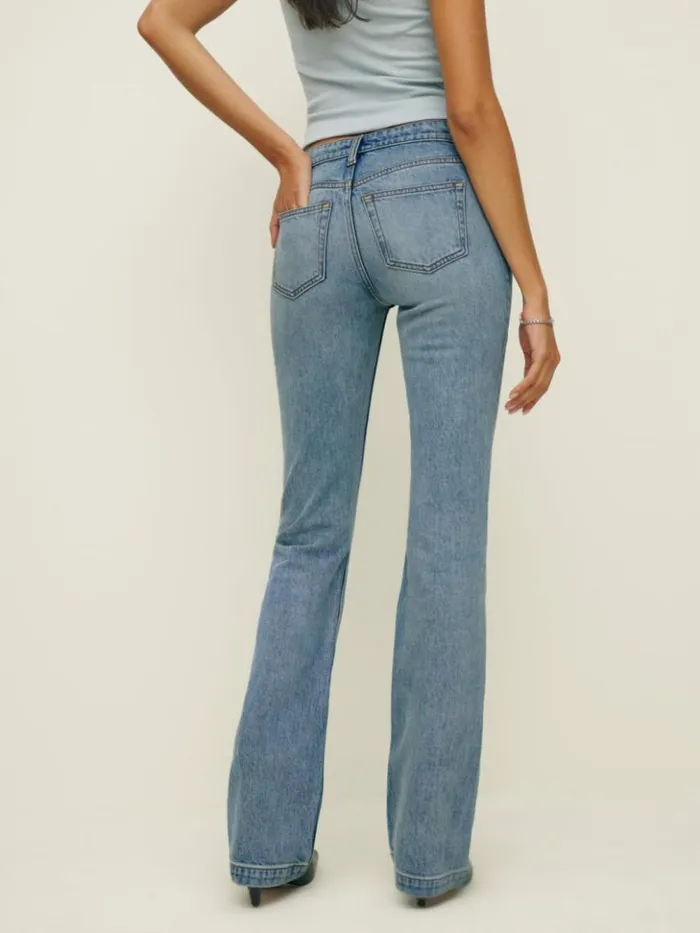 Clothing The Reformation Rayna Low Rise Bootcut Jeans Deer