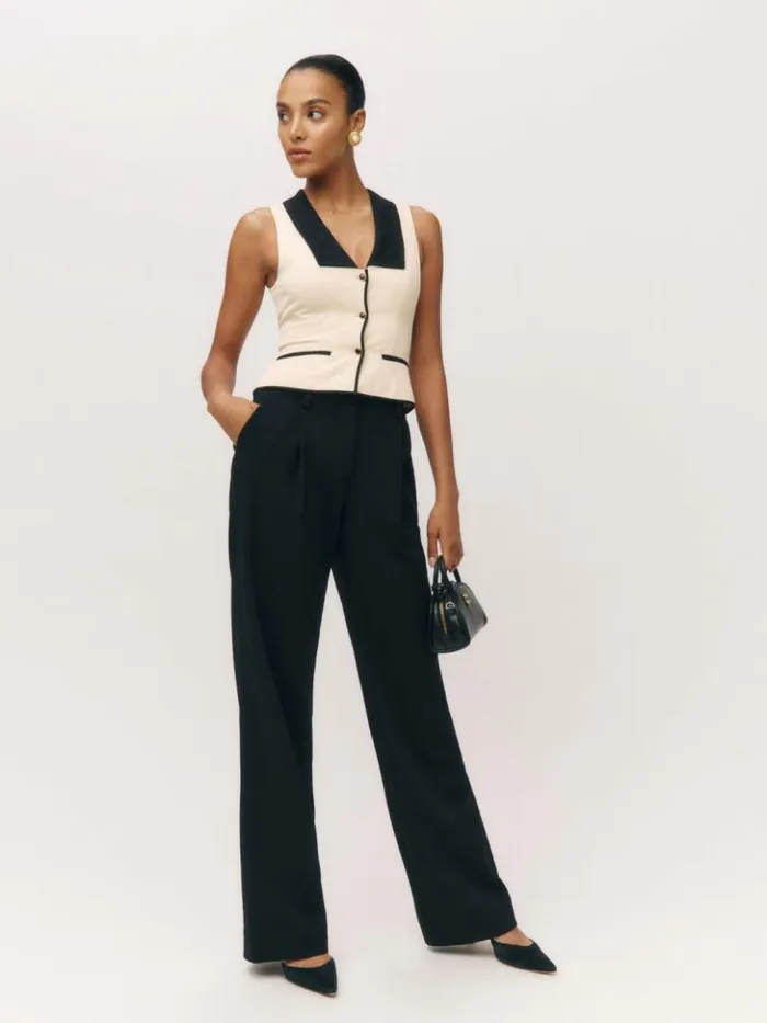 Clothing The Reformation Reba Top Sugar And Black