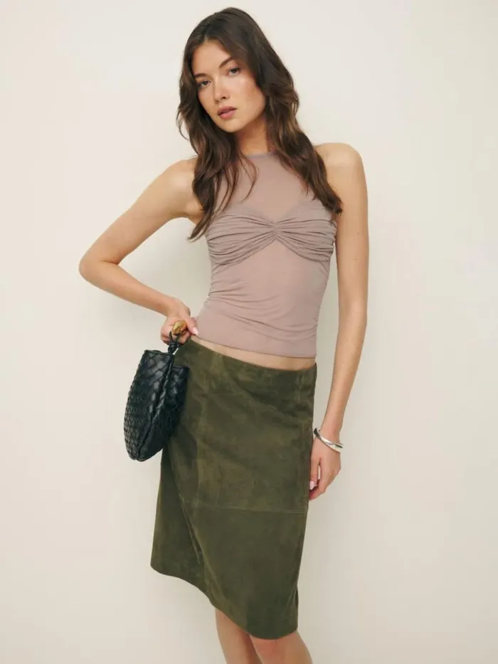 Clothing The Reformation Rose Knit Top Shitake