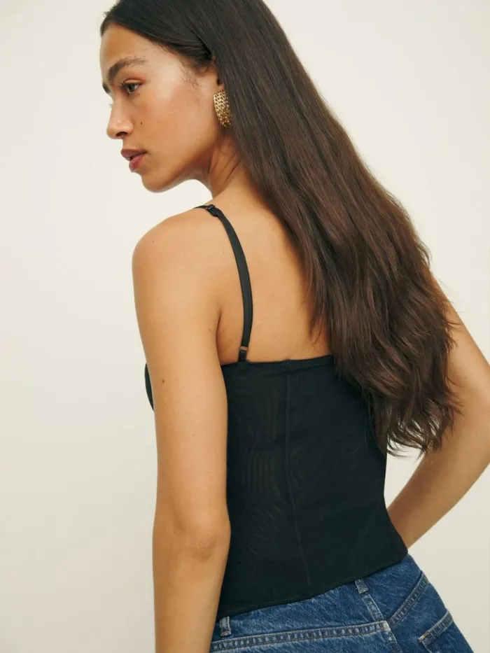 Clothing The Reformation Rosetta Top Black