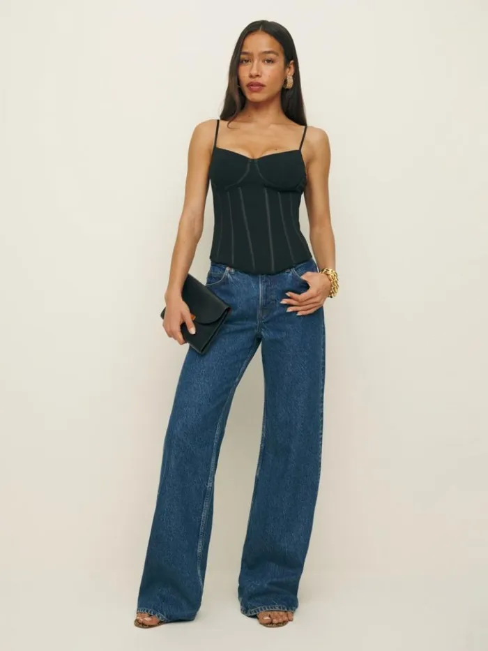 Clothing The Reformation Rosetta Top Black