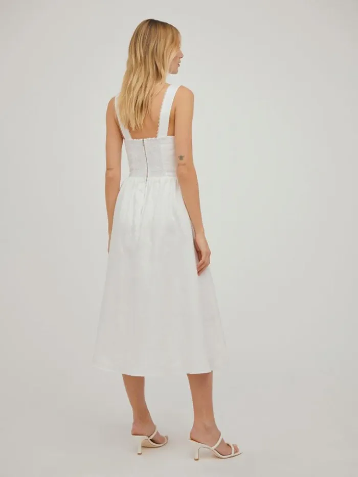 Clothing The Reformation Tagliatelle Linen Dress White