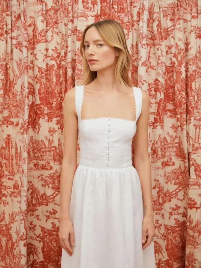 Clothing The Reformation Tagliatelle Linen Dress White