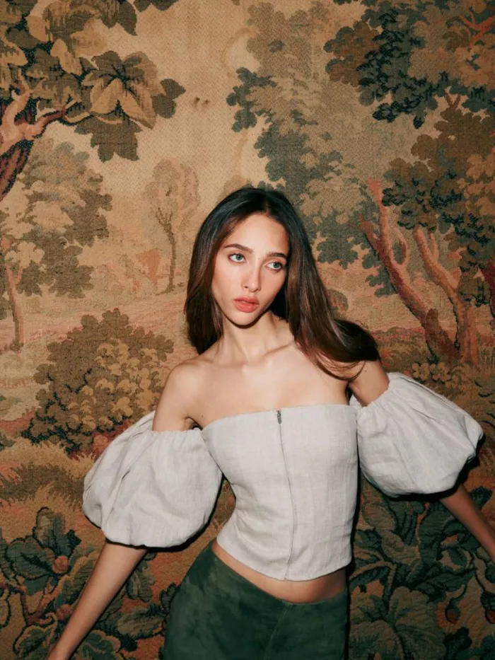 Clothing The Reformation Thayer Top Oatmeal