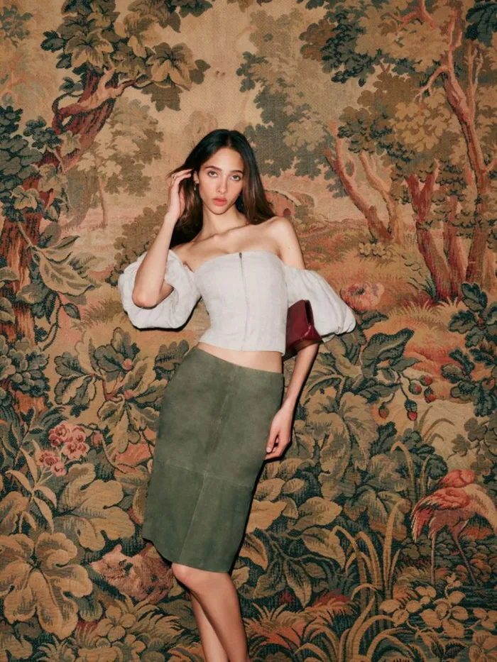 Clothing The Reformation Thayer Top Oatmeal