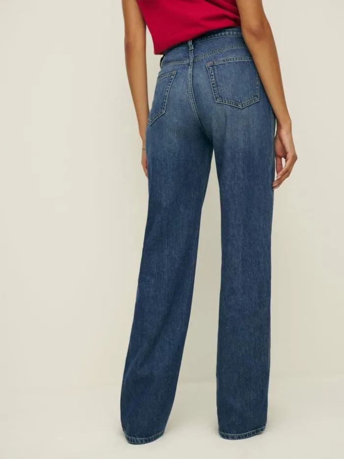 Clothing The Reformation Val Livedin Straight Jeans Otter