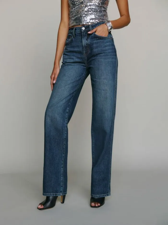 Clothing The Reformation Val Livedin Straight Jeans Otter