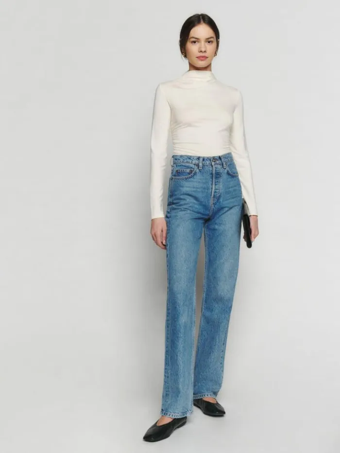 Clothing The Reformation Zylah Knit Top Cream