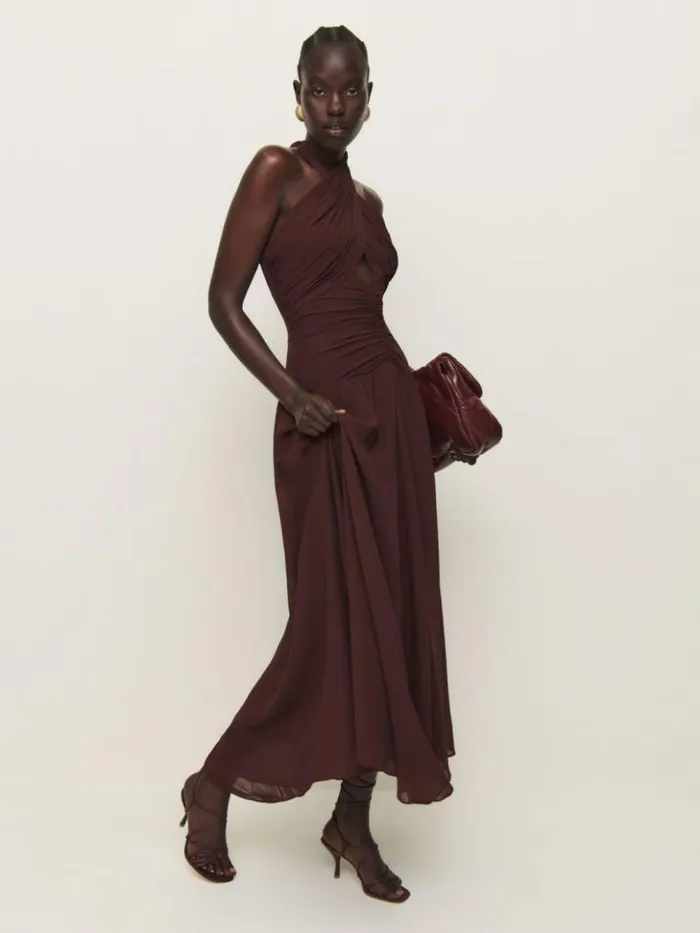 ClothingWeddings The Reformation Cari Dress Mahogany