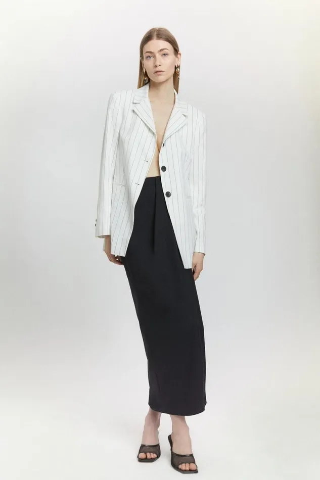 CoOrds Women Karen Millen Pinstripe Tailored Set White
