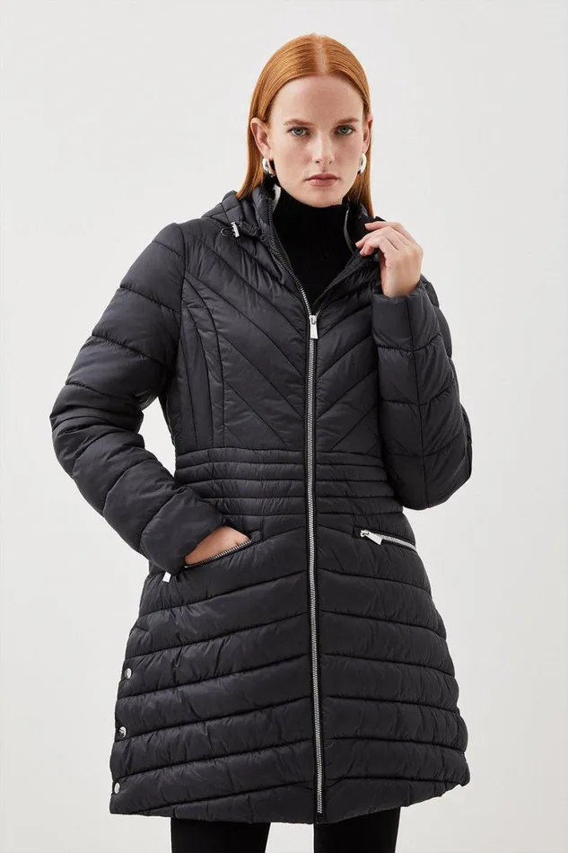 Coats and Jackets Women Karen Millen Lightweight Packable Coat Black