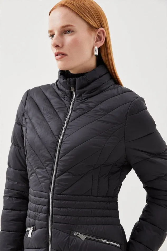 Coats and Jackets Women Karen Millen Lightweight Packable Coat Black