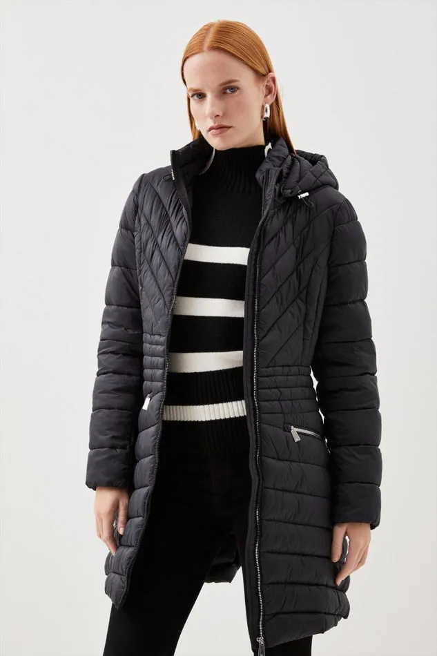 Coats and Jackets Women Karen Millen Lightweight Packable Coat Black