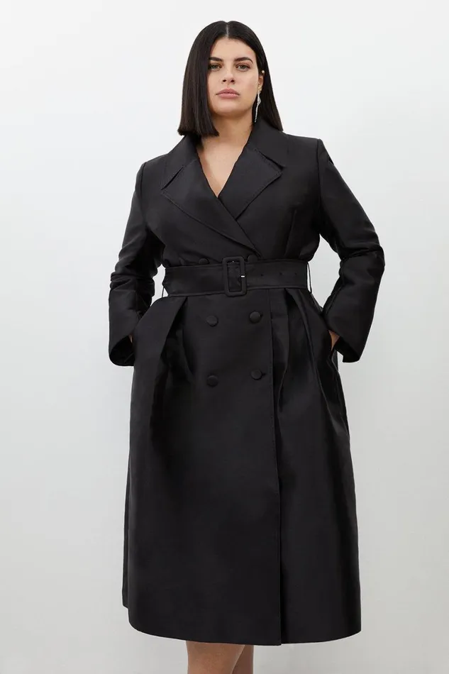 Coats and Jackets Women Karen Millen Plus Size Satin Twill Tailored Full Skirted Belted Midaxi Dress Black Coats and Jackets Women Karen Millen Plus Size Satin Twill Tailored Full Skirted Belted Midaxi Dress Black