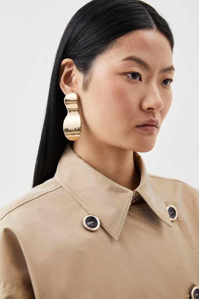 Coats and Jackets Women Karen Millen Relaxed Sleeve Belted Trench Coat Camel