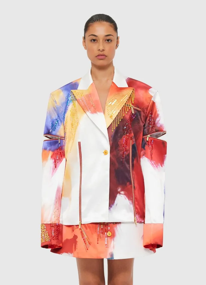 Coats and Jackets Women LEO LIN Brielle Blazer 8211 Reminiscence Print