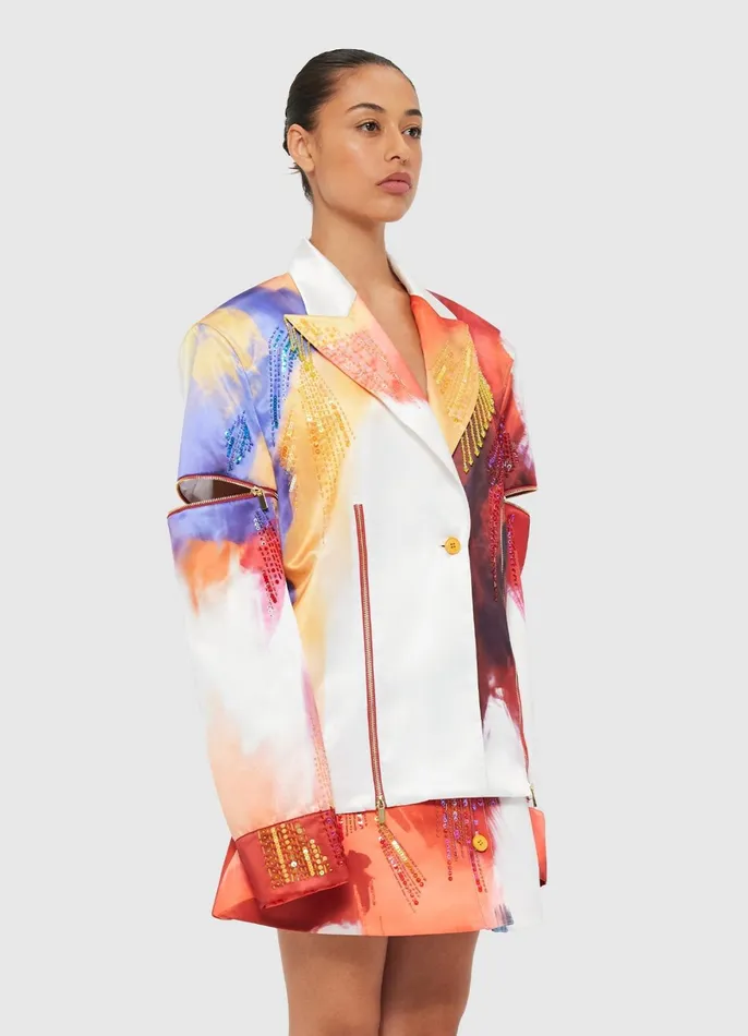 Coats and Jackets Women LEO LIN Brielle Blazer 8211 Reminiscence Print