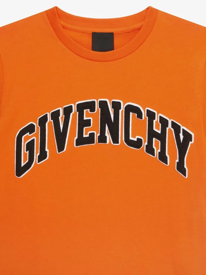 College TShirt In Cotton Orange Kids Givenchy