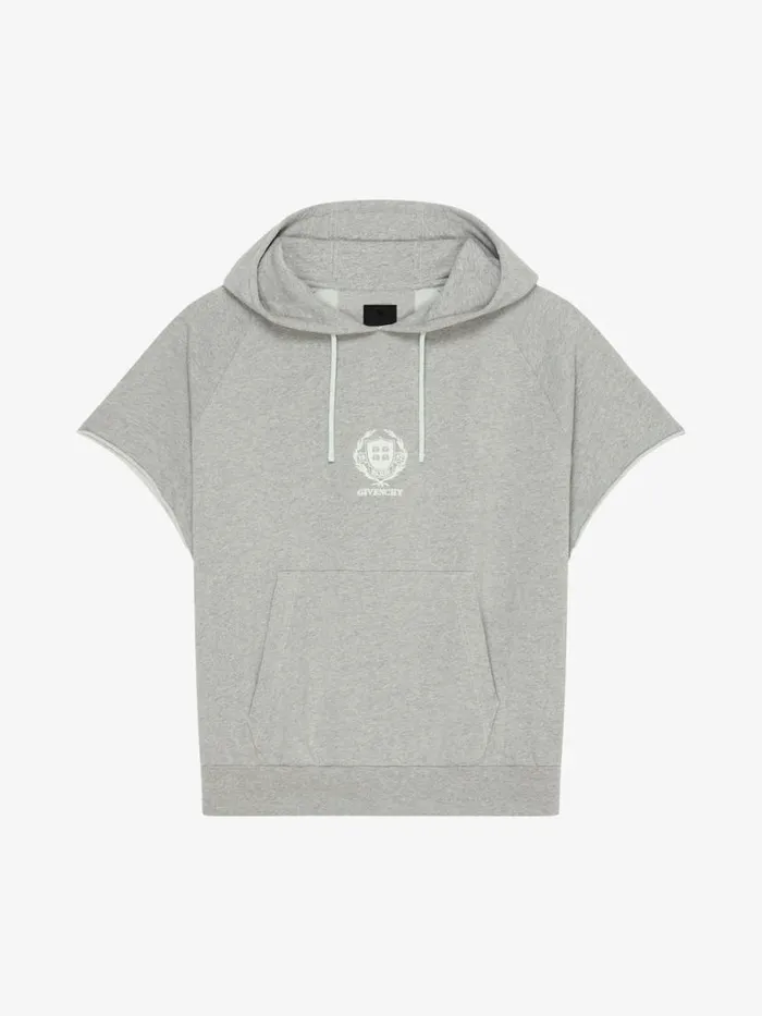 Crest Oversized Sleeveless Hoodie In Fleece Aqua Green Men Givenchy Sweatshirts and Hoodies