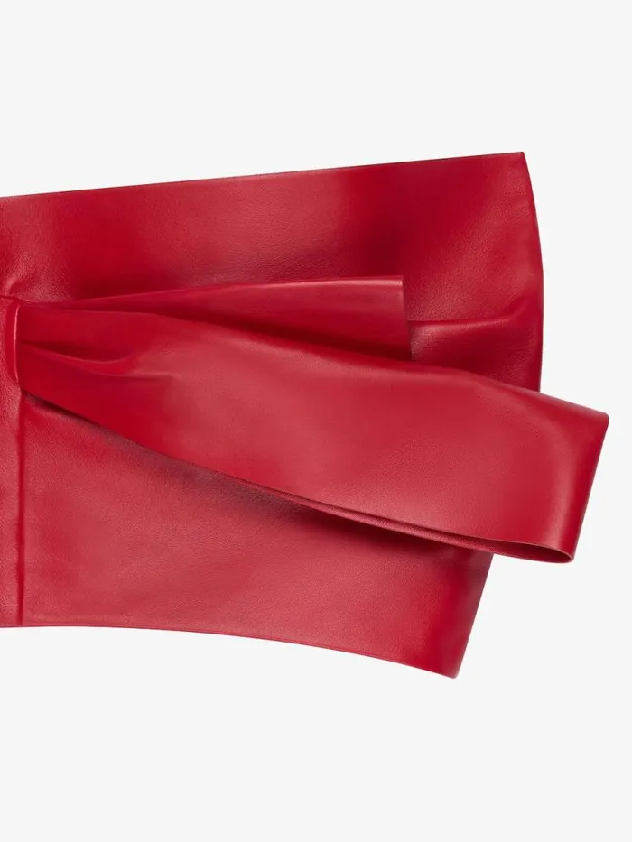 Cropped Bustier Top In Leather With Draped Detail Red Cherry Women Givenchy Tops and Shirts