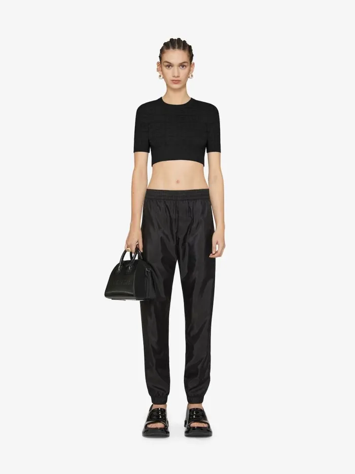 Cropped Sweater In 4g Jacquard Black Women Givenchy Sweaters