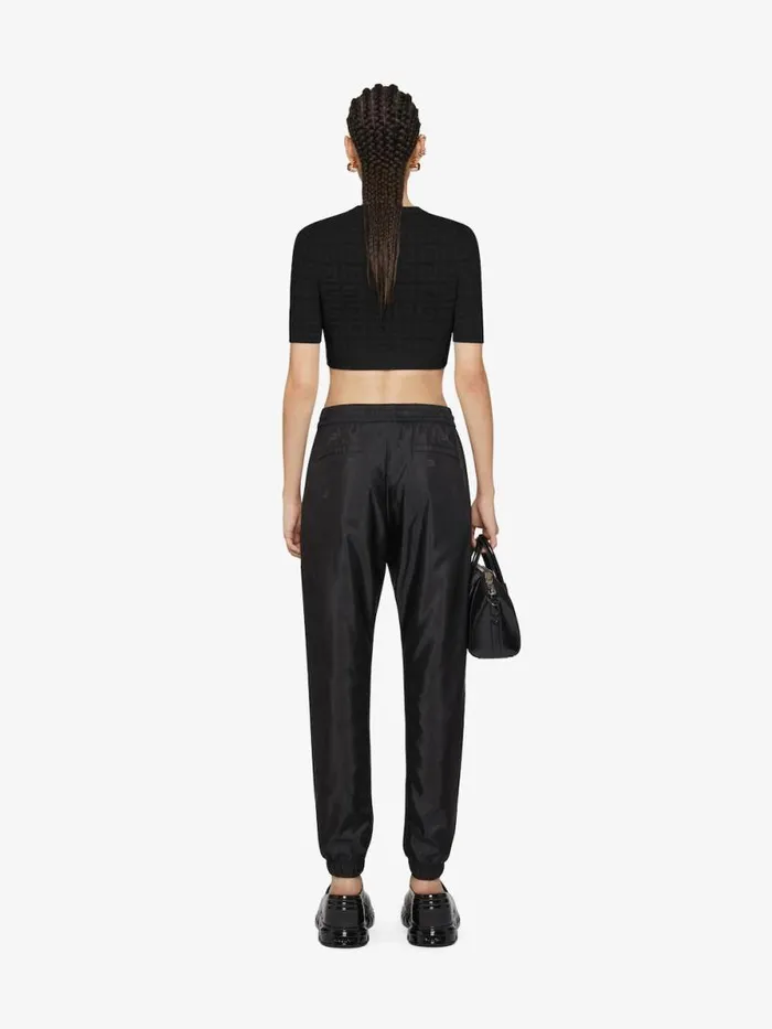 Cropped Sweater In 4g Jacquard Black Women Givenchy Sweaters