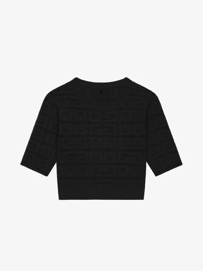 Cropped Sweater In 4g Jacquard Black Women Givenchy Sweaters