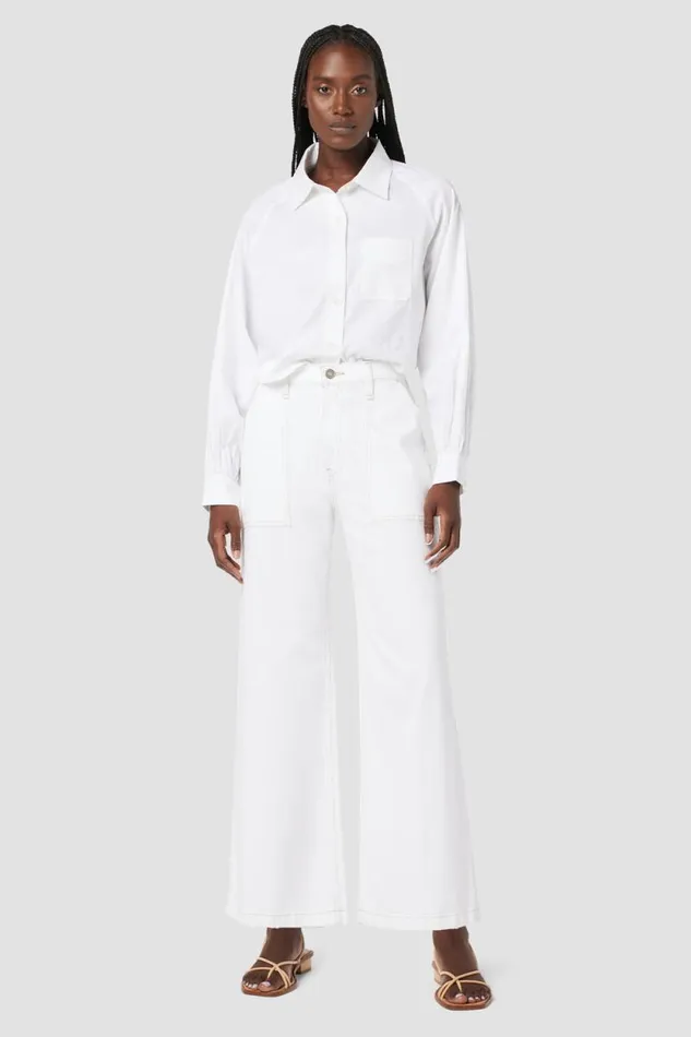 Cropped Women Hudson Jeans Jodie HighRise Wide Leg Crop Jean White Cropped Women Hudson Jeans Jodie HighRise Wide Leg Crop Jean White