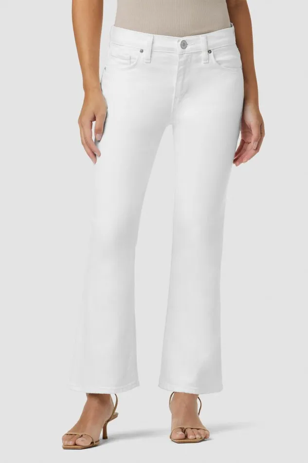 Cropped Women Hudson Jeans Nico MidRise Bootcut Crop Petite Jean White