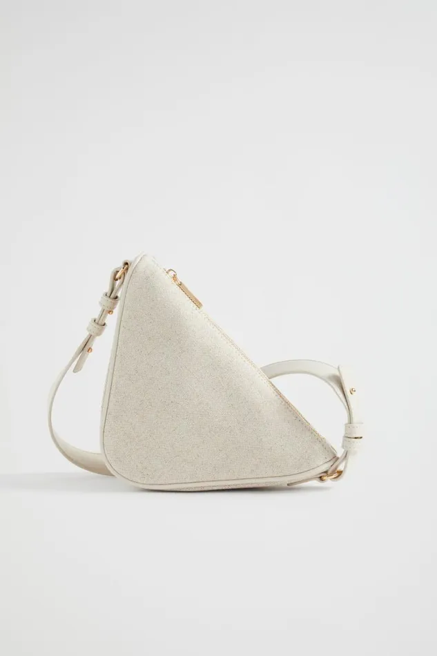 Cross Body Woman Seed Heritage Textured Triangular Crossbody Stone