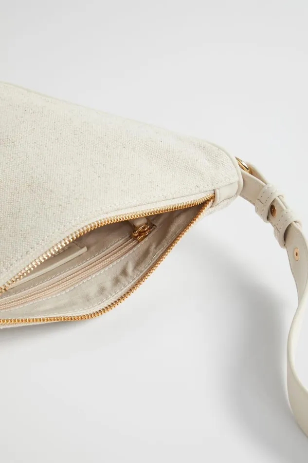 Cross Body Woman Seed Heritage Textured Triangular Crossbody Stone