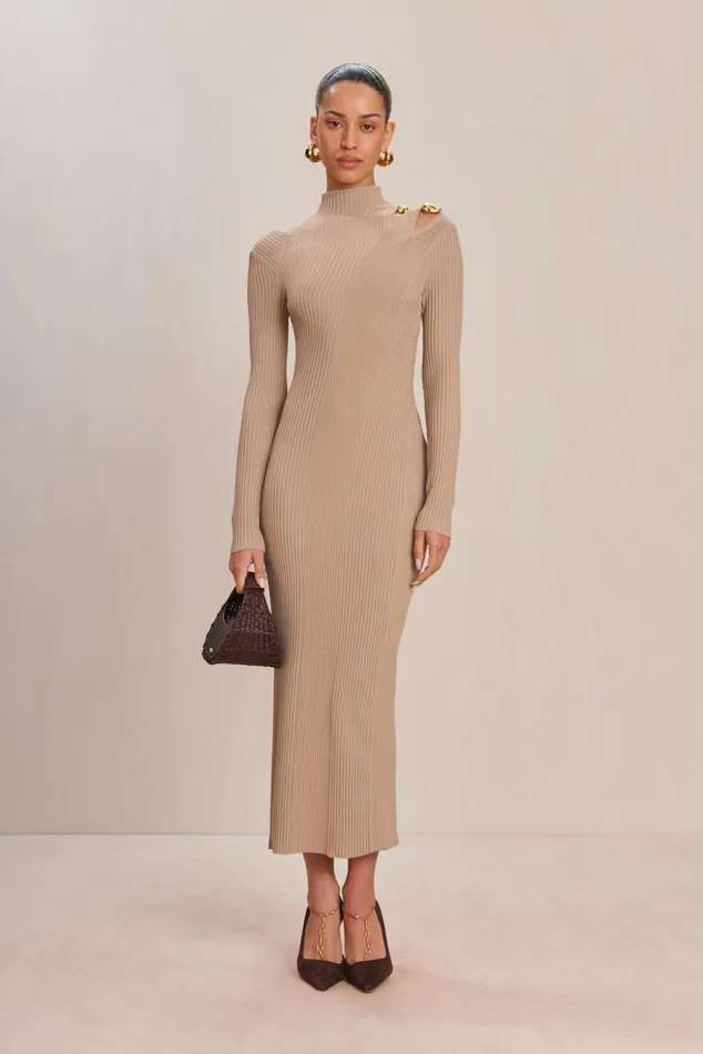 Cult Gaia Alyssa Knit Dress Fog Women Dresses