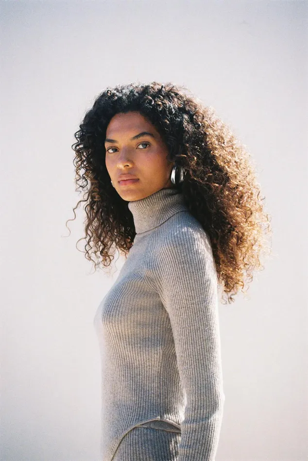 Cult Gaia Belle Knit Turtleneck Fog Women Knits