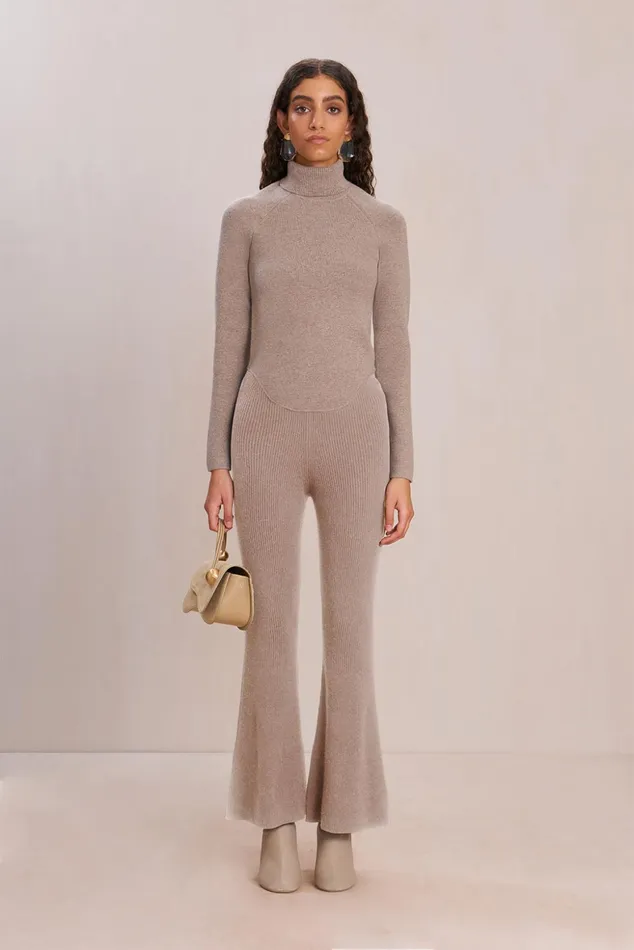 Cult Gaia Belle Knit Turtleneck Fog Women Knits