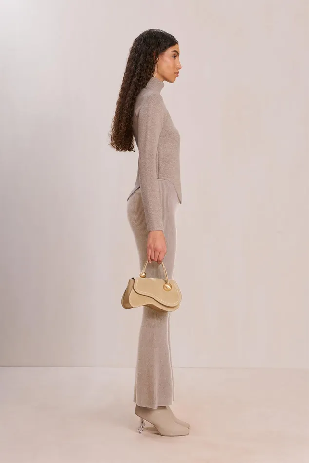Cult Gaia Belle Knit Turtleneck Fog Women Knits
