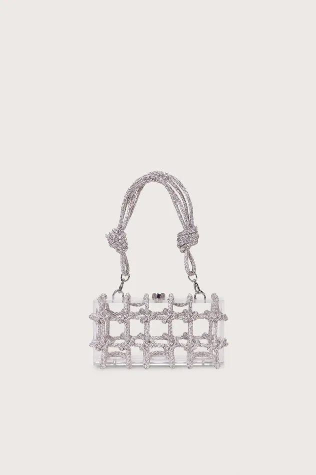 Cult Gaia Bess Rhinestone Shoulder Bag Clear Women Shoulder Bags