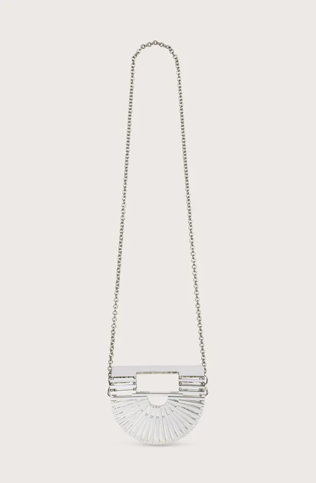 Cult Gaia GaiaS Ark Nano Crossbody Bag Shiny Silver Women Crossbody Bags