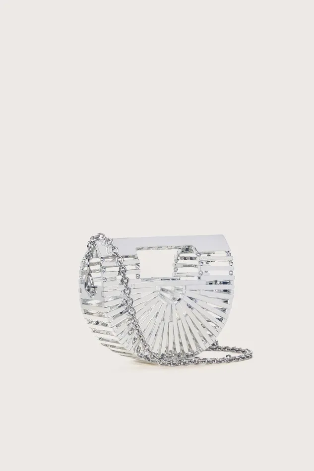 Cult Gaia GaiaS Ark Nano Crossbody Bag Shiny Silver Women Crossbody Bags