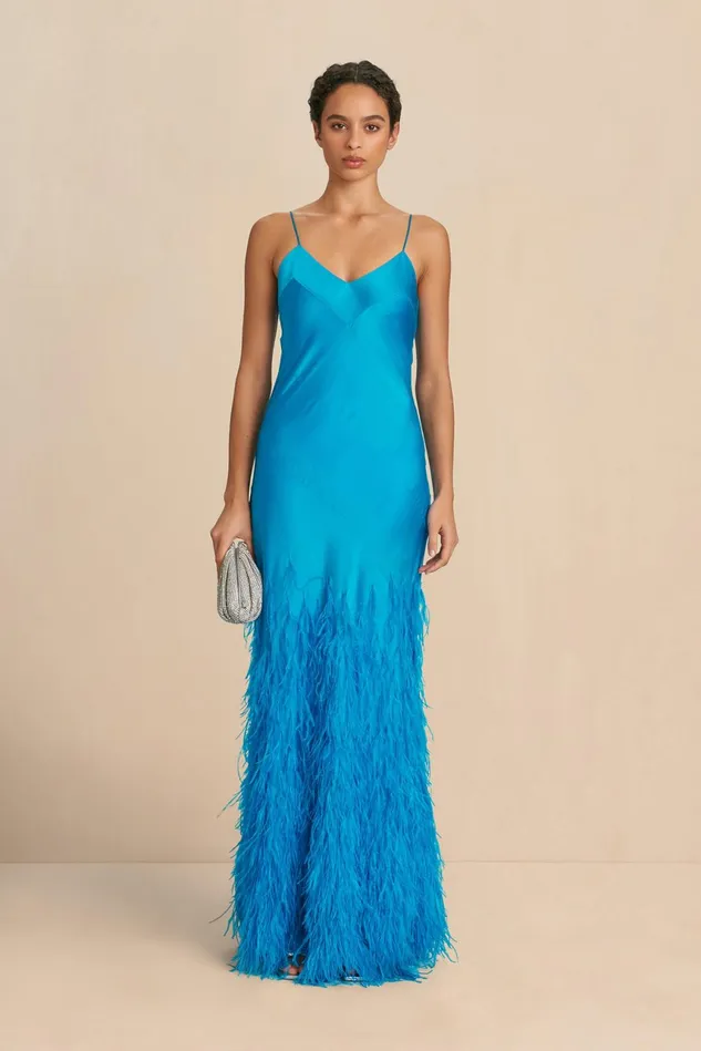 Cult Gaia Hansal Gown Lake Blue Women Dresses