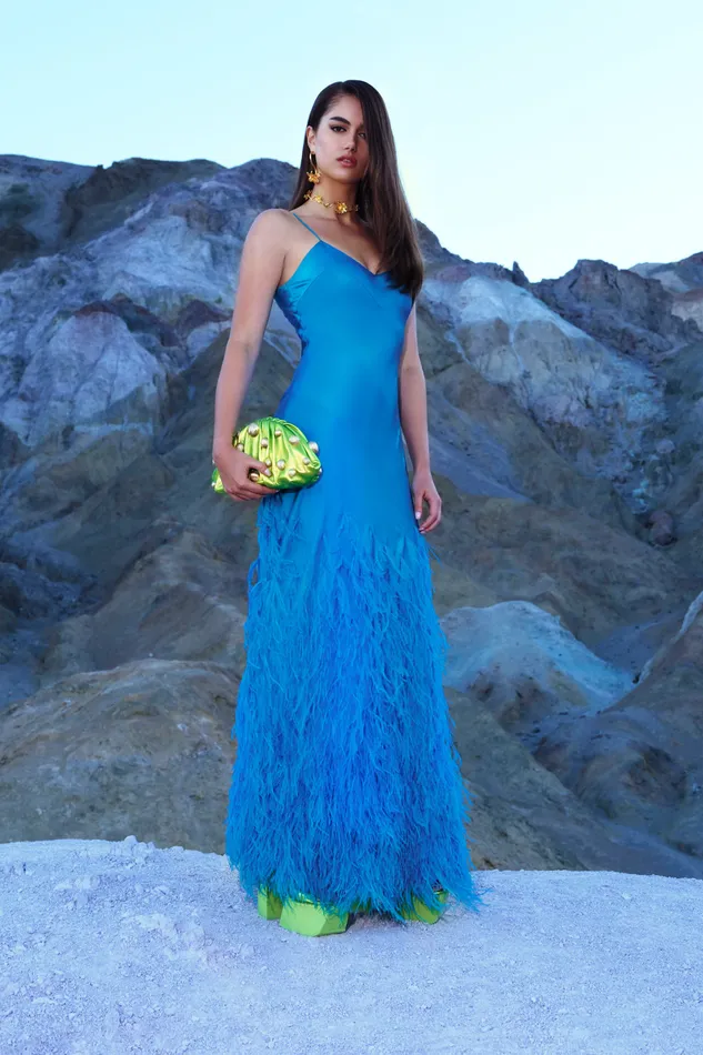 Cult Gaia Hansal Gown Lake Blue Women Dresses Cult Gaia Hansal Gown Lake Blue Women Dresses