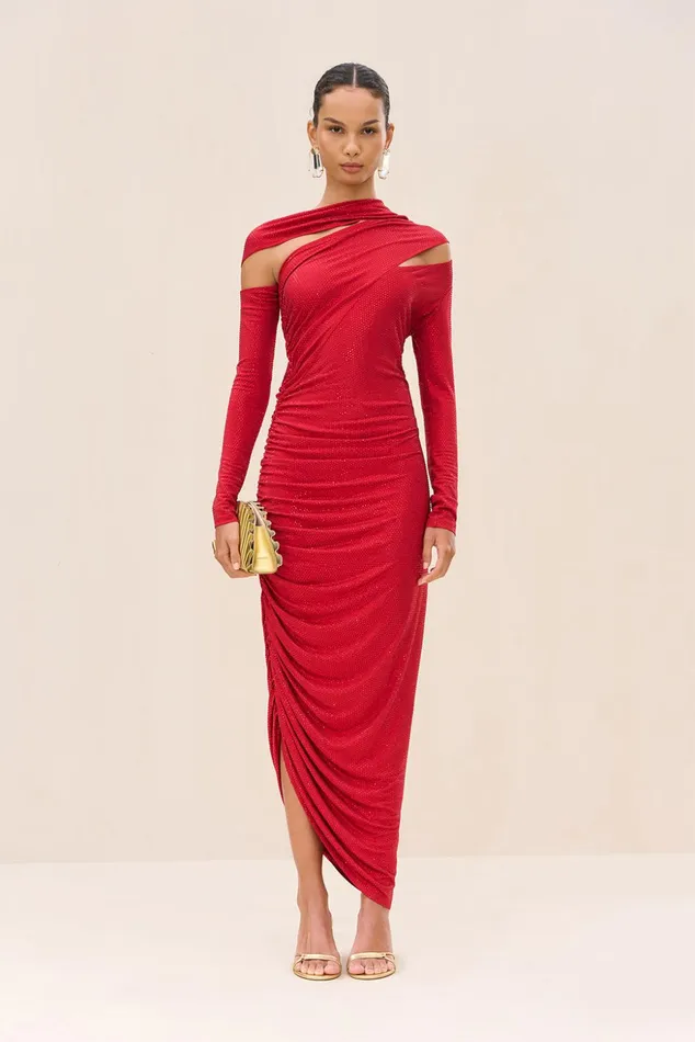 Cult Gaia Kumasi Gown Merlot Women Dresses