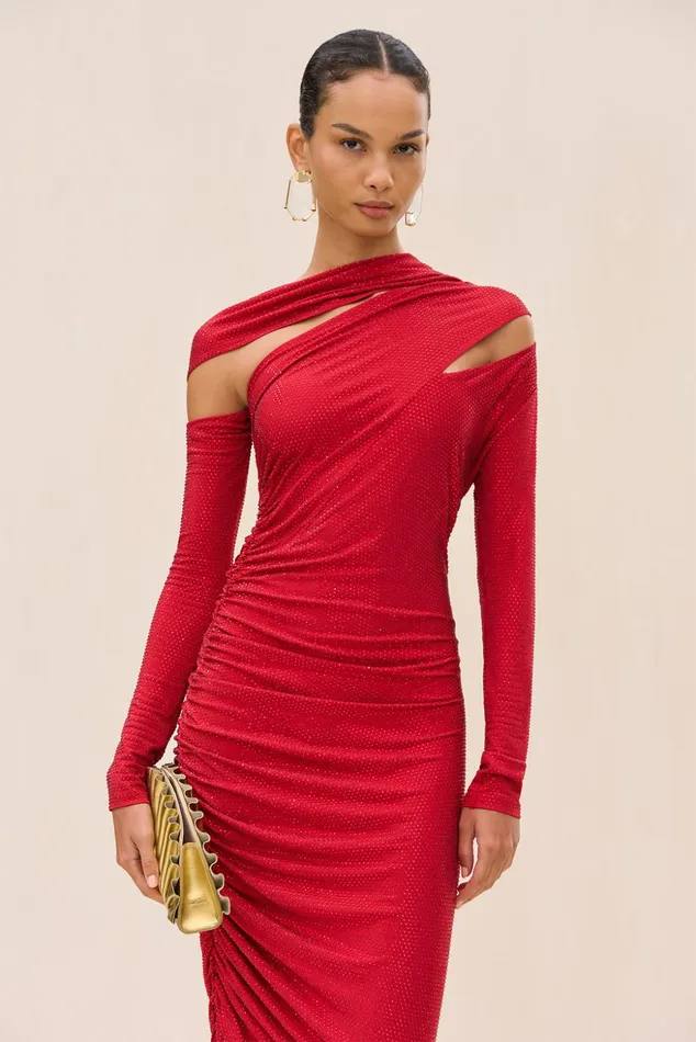 Cult Gaia Kumasi Gown Merlot Women Dresses