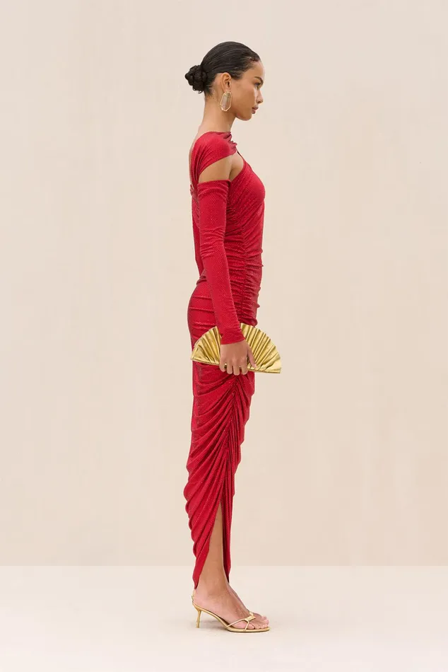 Cult Gaia Kumasi Gown Merlot Women Dresses