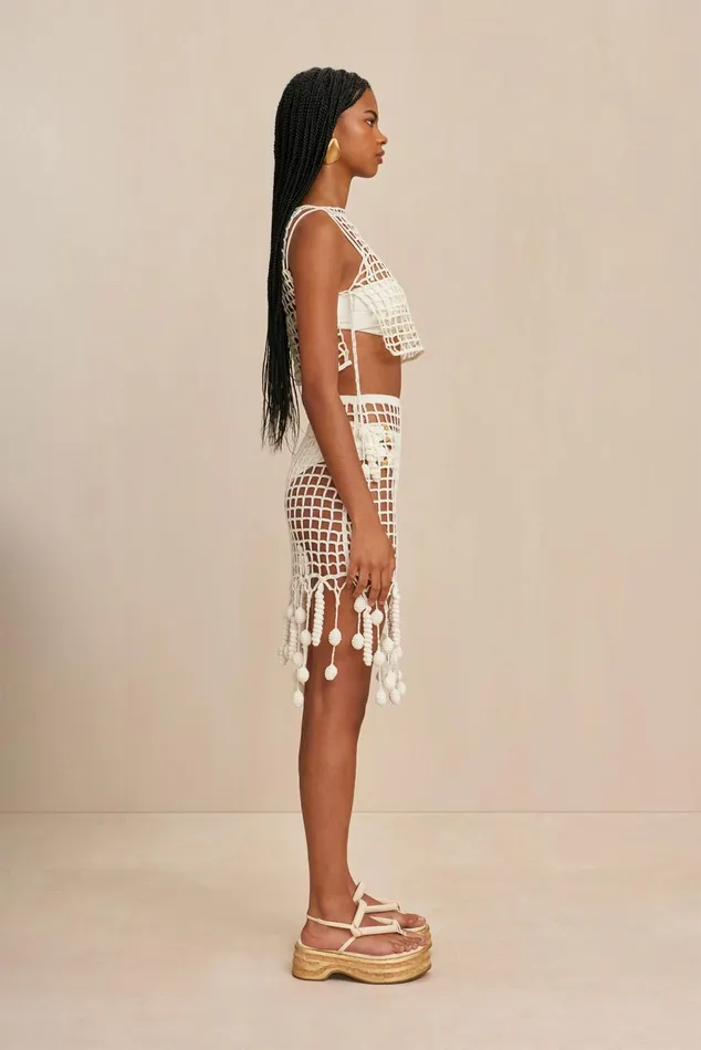 Cult Gaia Moki Crochet Coverup Off White Women Bottoms