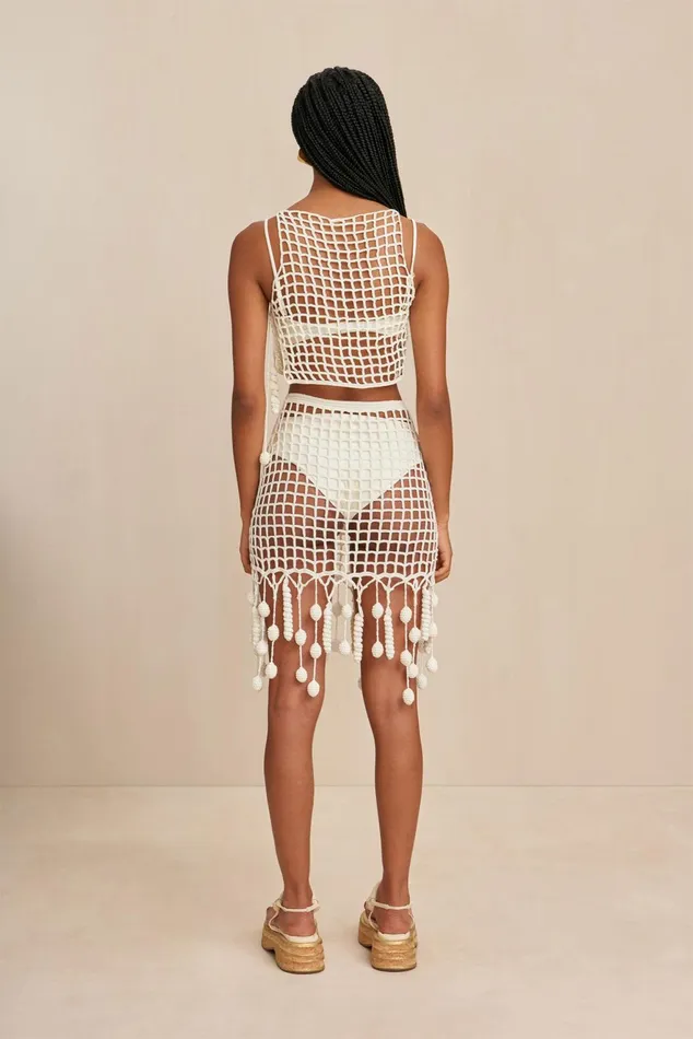 Cult Gaia Moki Crochet Coverup Off White Women Bottoms