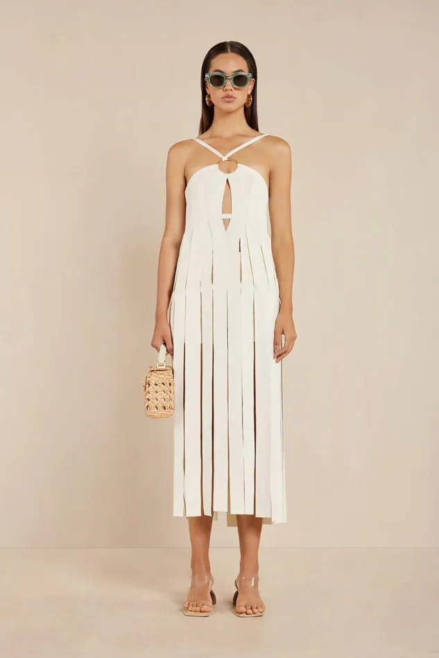 Cult Gaia Naida Knit Dress Off White Women Cover Ups