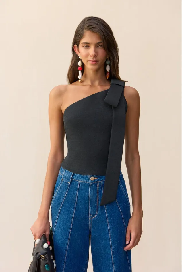Cult Gaia Nomi Knit Top Black Women Knits