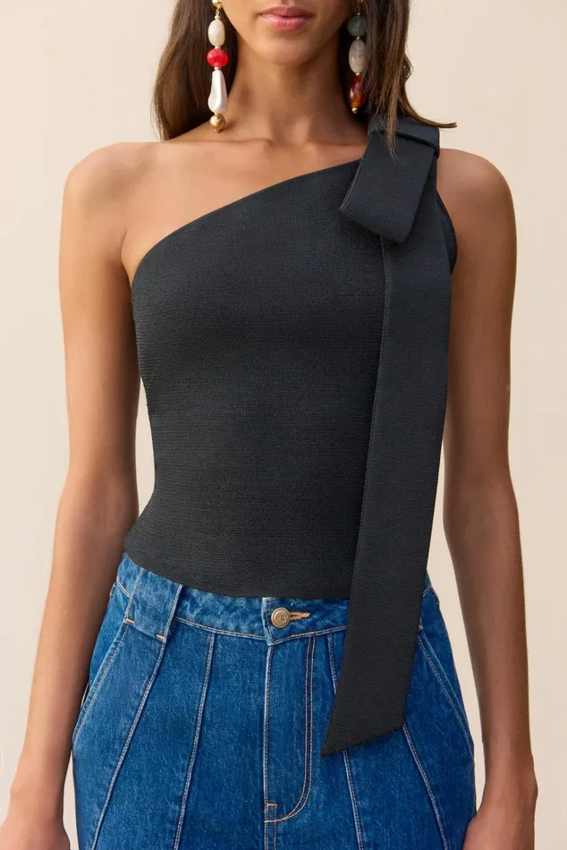 Cult Gaia Nomi Knit Top Black Women Knits