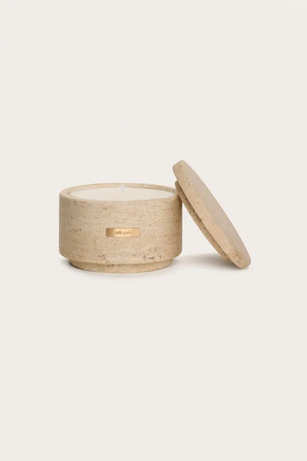 Cult Gaia Travertine Vessel and Candle Women Candles